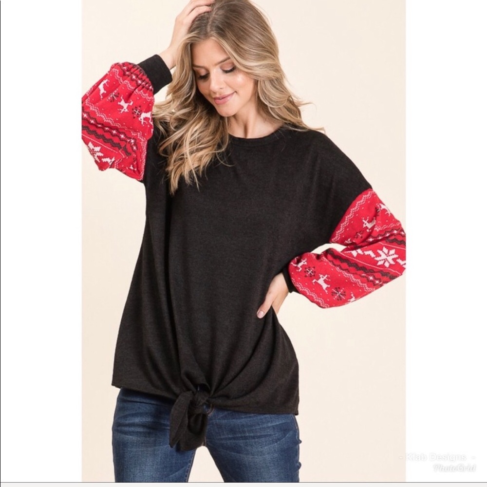 LAST! Puff Holiday Sleeve Soft Sweater Top! - Picture 6 of 7